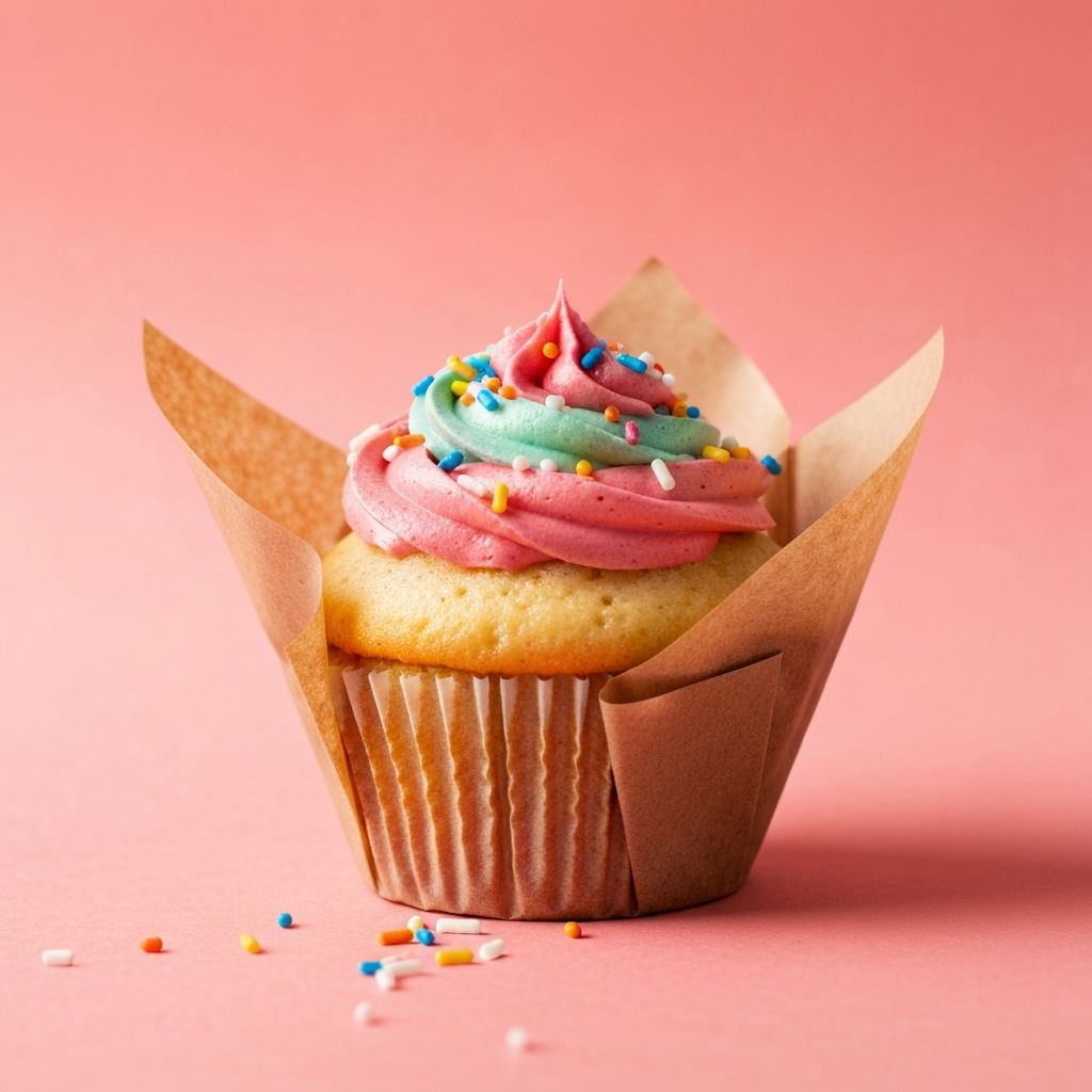Colorful cupcake with sprinkles