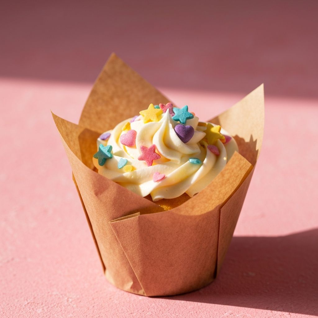 Vanilla cupcake with candy toppings